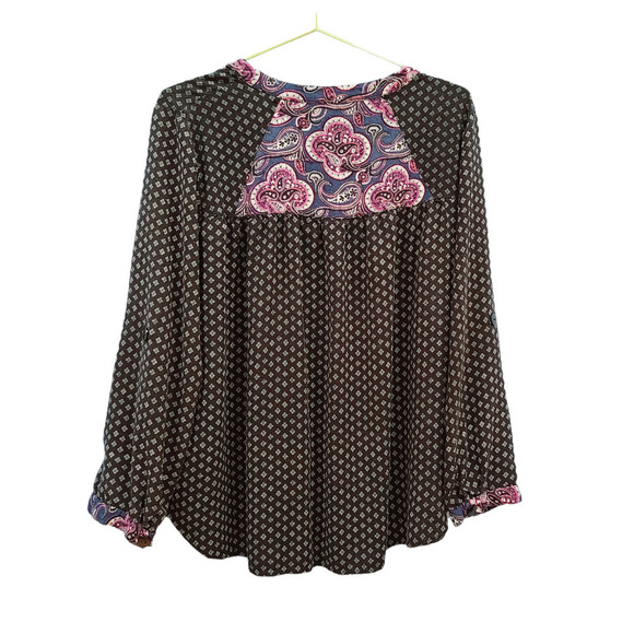 Sahalie Button Down Rayon Peasant Blouse size XL - Picture 2 of 6
